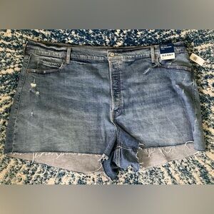 Old Navy Women's Distressed Blue Sky-Hi A-Line Jean Shorts (NWT)
